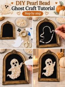 DIY Pearl Bead Ghost Craft Tutorial 20 DIY Pearl Bead Ghost Craft Tutorial