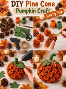 DIY Pine Cone Pumpkin Craft 19 DIY Pine Cone Pumpkin Craft