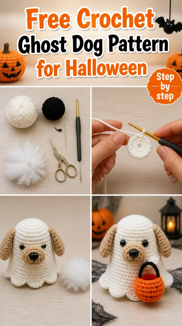 Free Crochet Ghost Dog Pattern for Halloween 5 Free Crochet Ghost Dog Pattern for Halloween - Crochet Ami