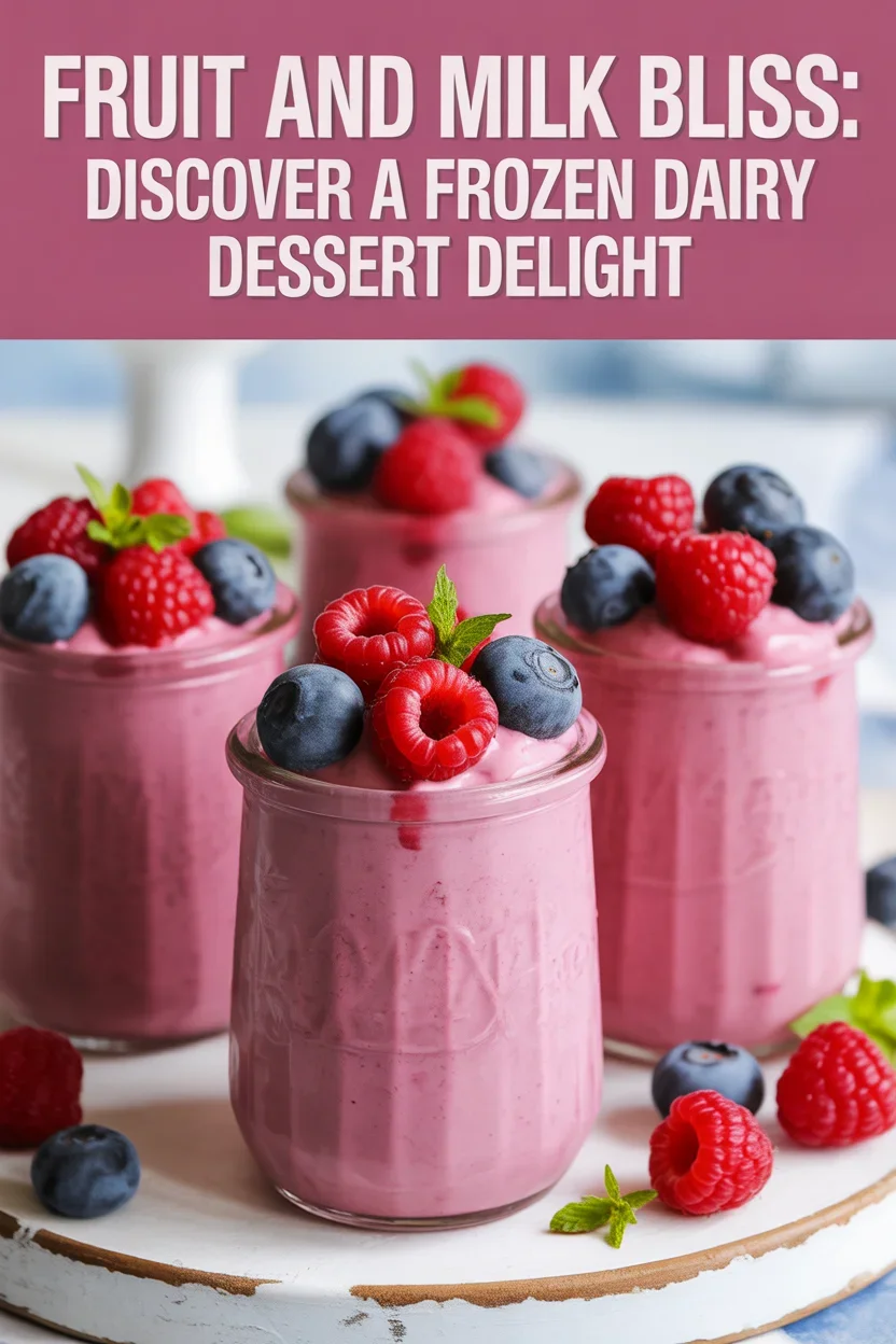 Fruit and Milk Bliss: Discover a Frozen Dairy Dessert Delight 10 a frozen dairy dessert containing fruit and milk