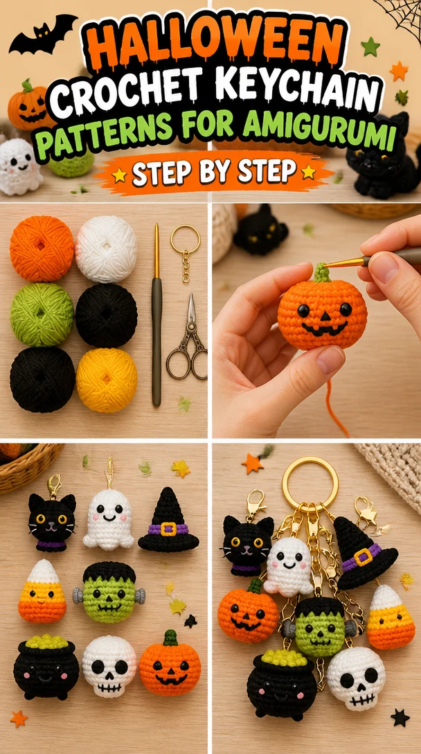 Halloween Crochet Keychain Patterns for Amigurumi 2 Halloween Crochet Keychain Patterns for Amigurumi