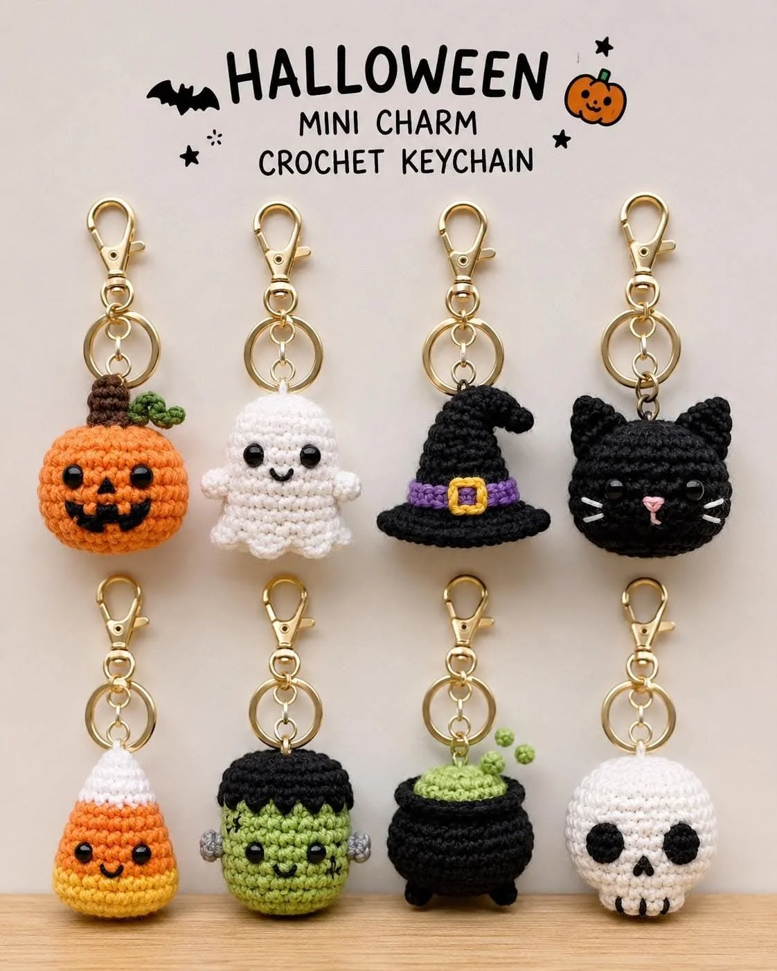 Halloween Crochet Keychain Patterns for Amigurumi 3 Halloween Crochet Keychain Patterns for Amigurumi