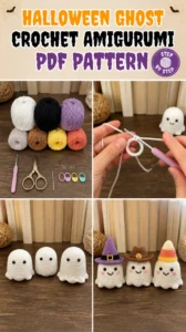 Halloween Ghost Crochet Amigurumi PDF Pattern 17 Halloween Ghost Crochet Amigurumi PDF Pattern