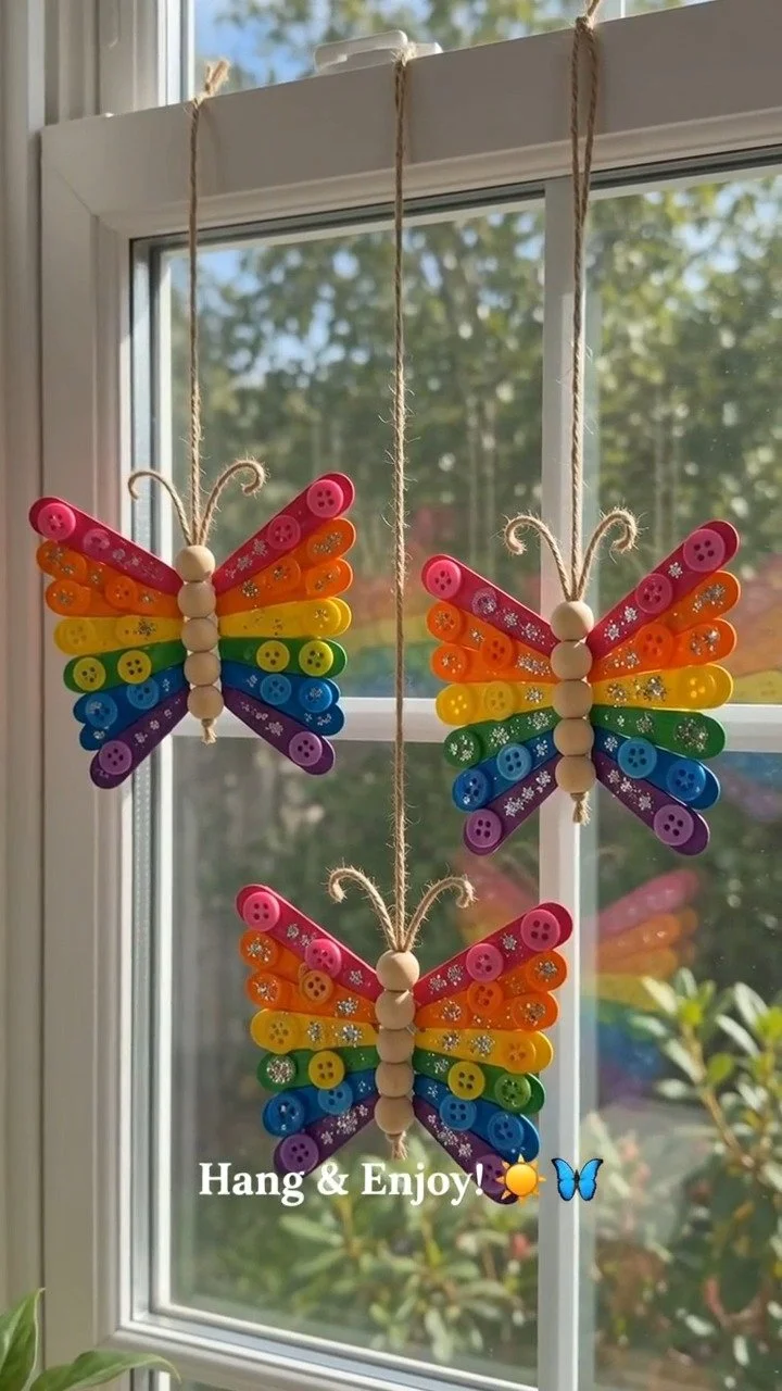 Paper shapes and colorful details come together to make a butterfly craft with a touch of playful magic. A fun project to try this weekend. 12 Paper shapes and colorful details come together to make a butterfly craft with a touch of playful magic. A fun project to try this weekend.