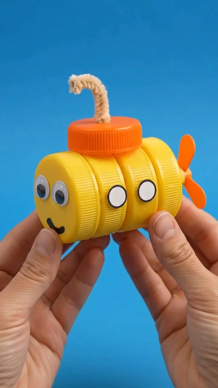 Plastic bottle caps become imaginative creations that encourage kids to explore colors, shapes, and hands-on creativity. 10 Plastic bottle caps become imaginative creations that encourage kids to explore colors, shapes, and hands-on creativity.