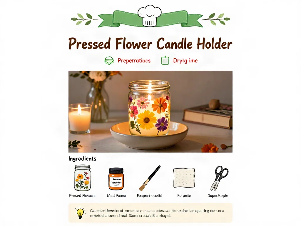 Pressed Flower Candle Holder 3 Pressed Flower Candle Holder