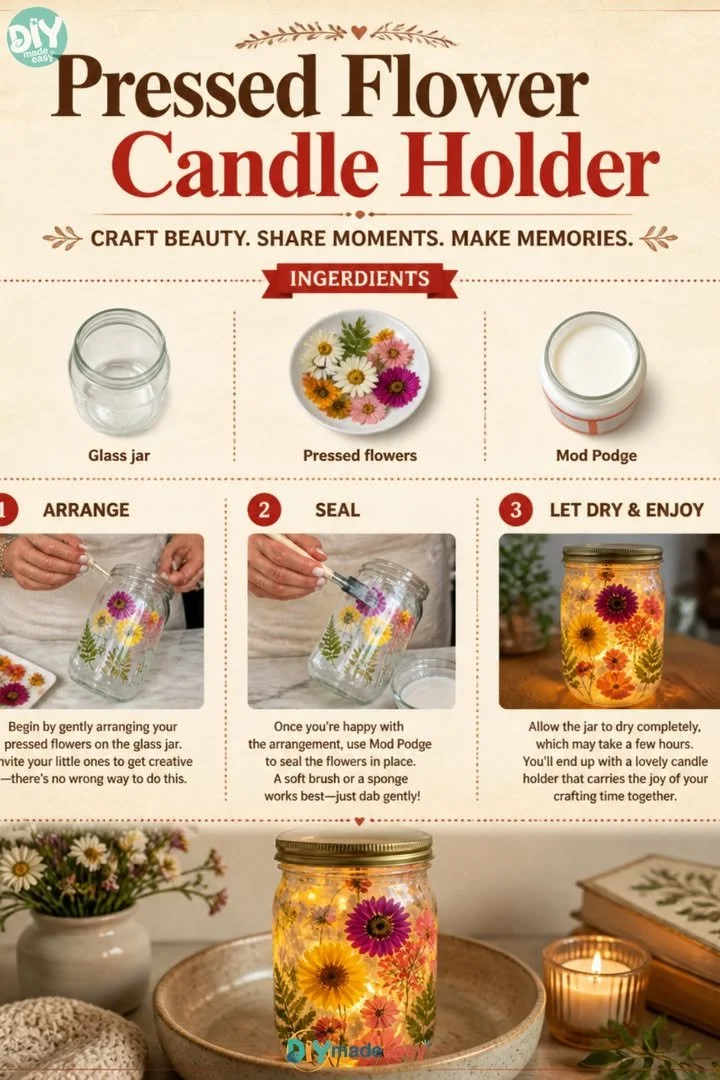 Pressed Flower Candle Holder 4 Pressed Flower Candle Holder