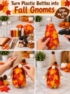 Turn Plastic Bottles into Fall Gnomes 21 Turn Plastic Bottles into Fall Gnomes