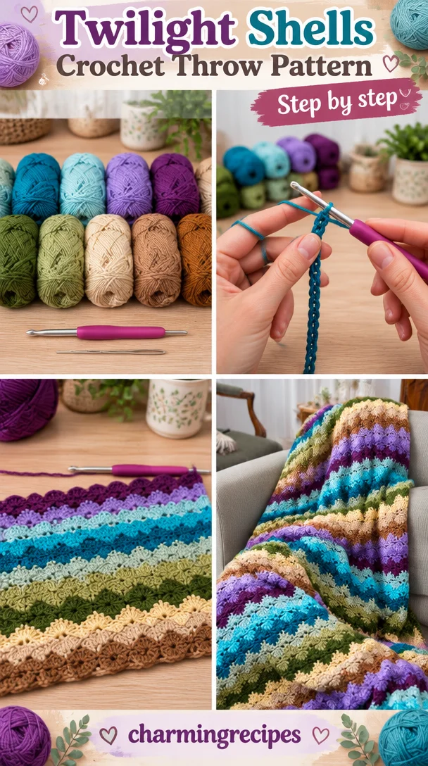 Twilight Shells Crochet Throw Pattern 5 Crochet Twilight Shells Throw Pattern