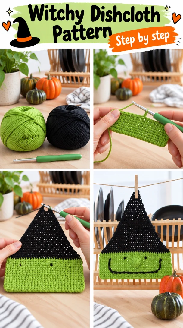 Witchy Dishcloth Pattern 5 Witch Dishcloth Pattern